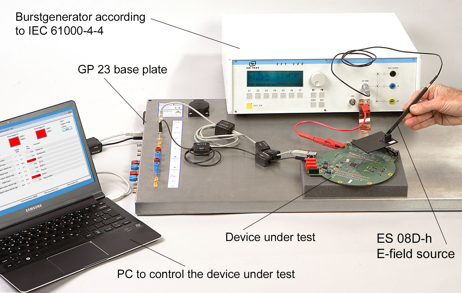 Application with E-field source ES 01-h